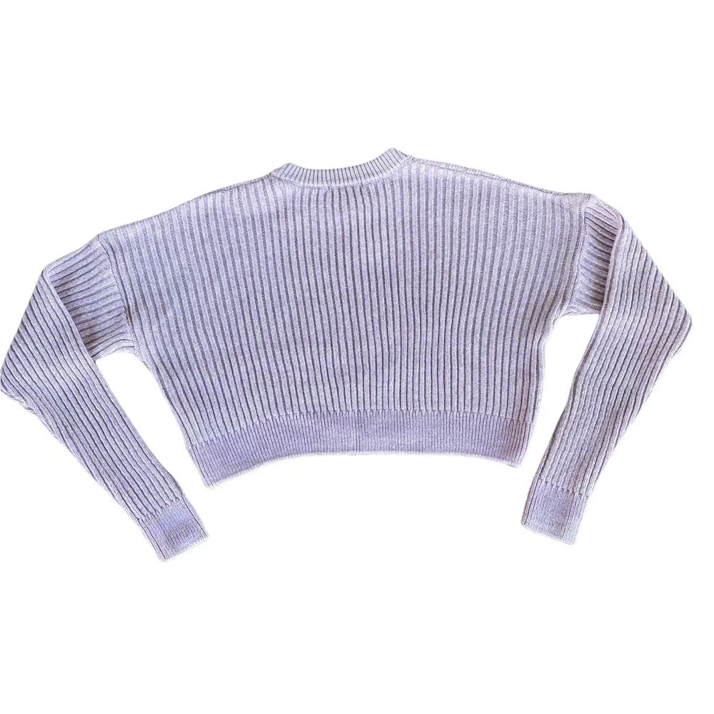 Urban Outfitters Big Sur Ribbed Knit Sweater Crop Top Soft Lilac Pink Size Med - Picture 5 of 8